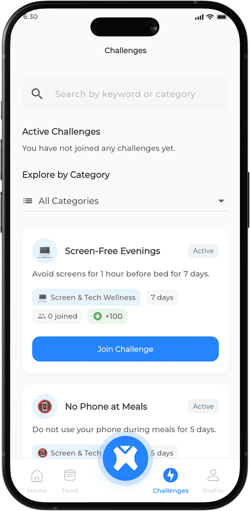 Arexpal Challenges Screen