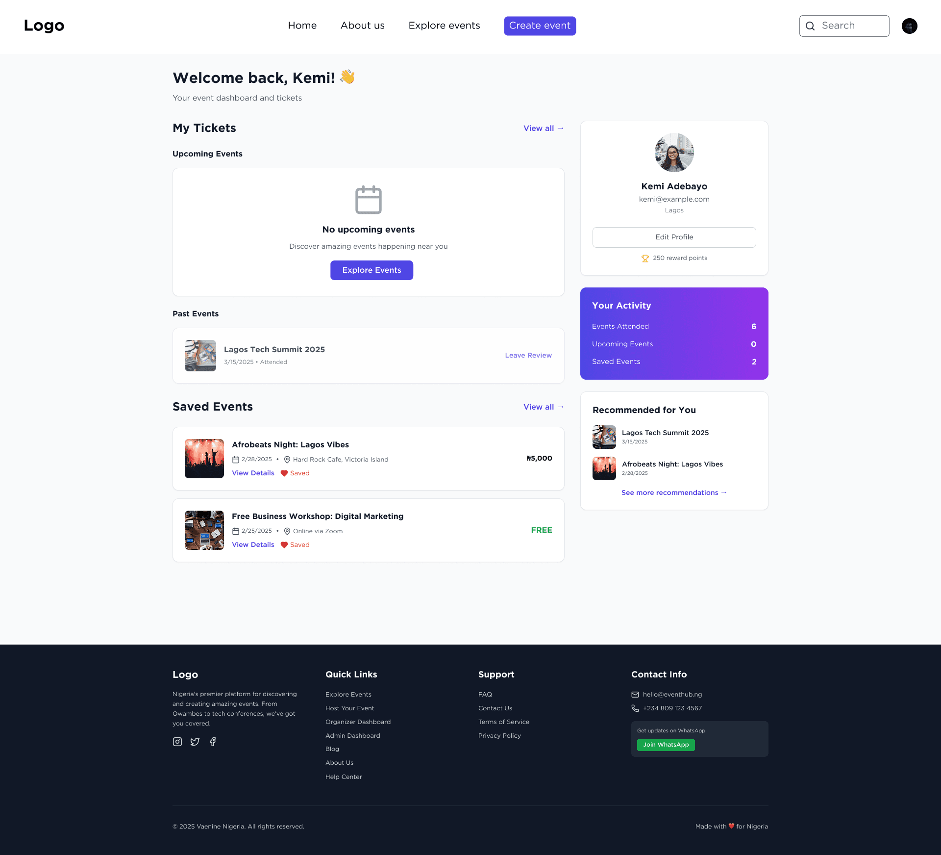 User Dashboard