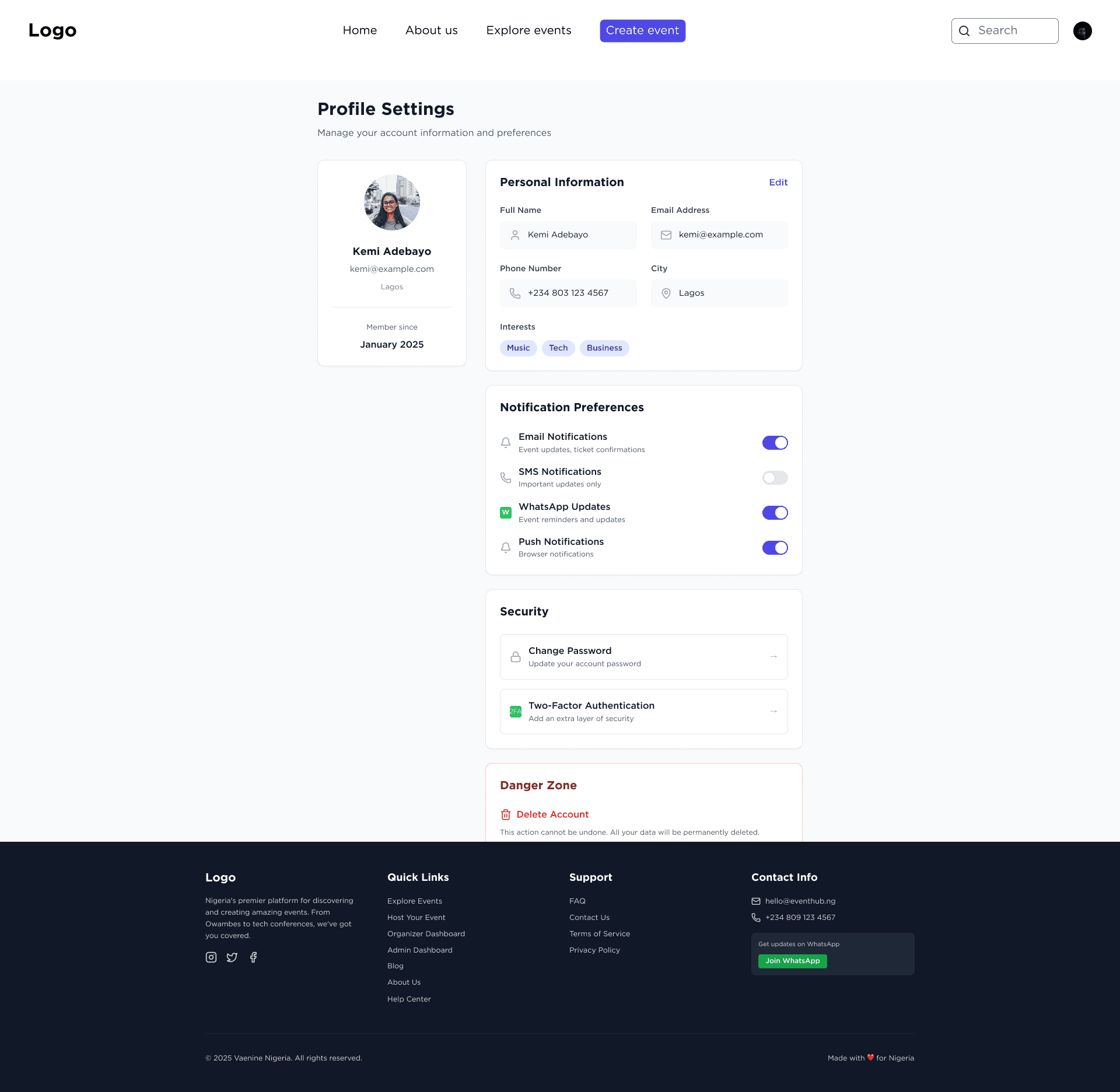 User Profile